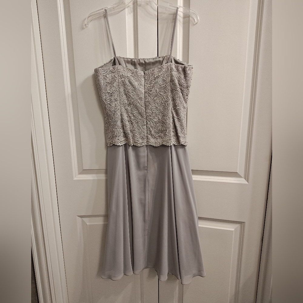 Elegant Gray Lace Dress